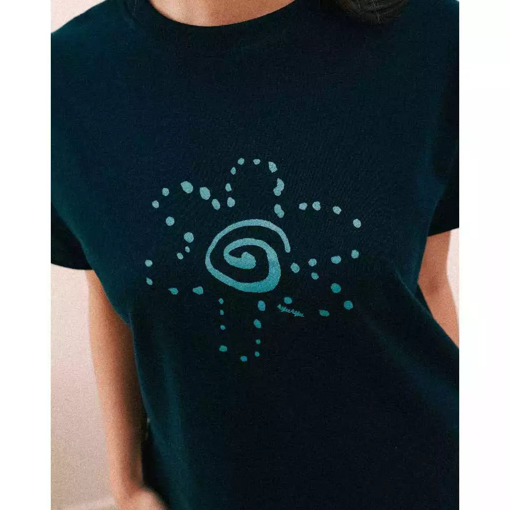 Flower T-Shirt Navy - Ryuryu