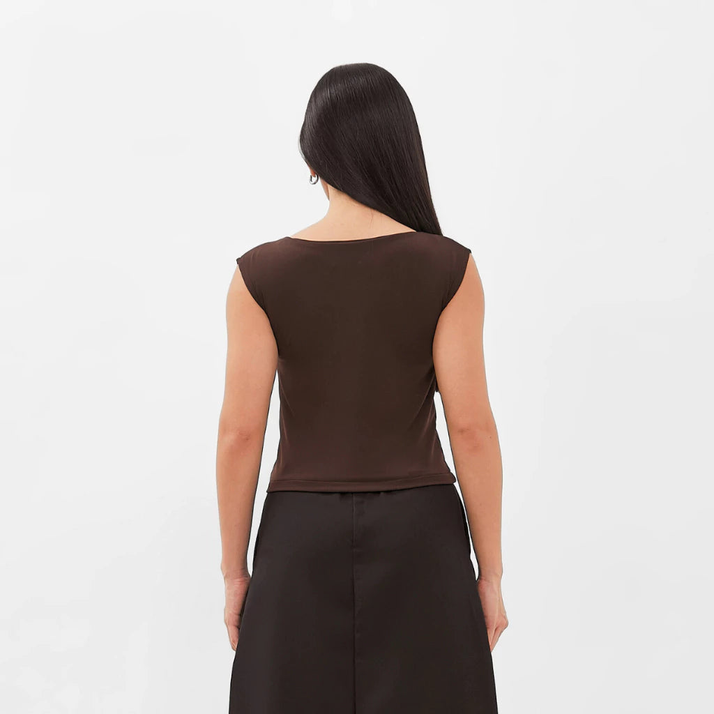 Liora Eyelet Sleeveless Top - Isoos Studios