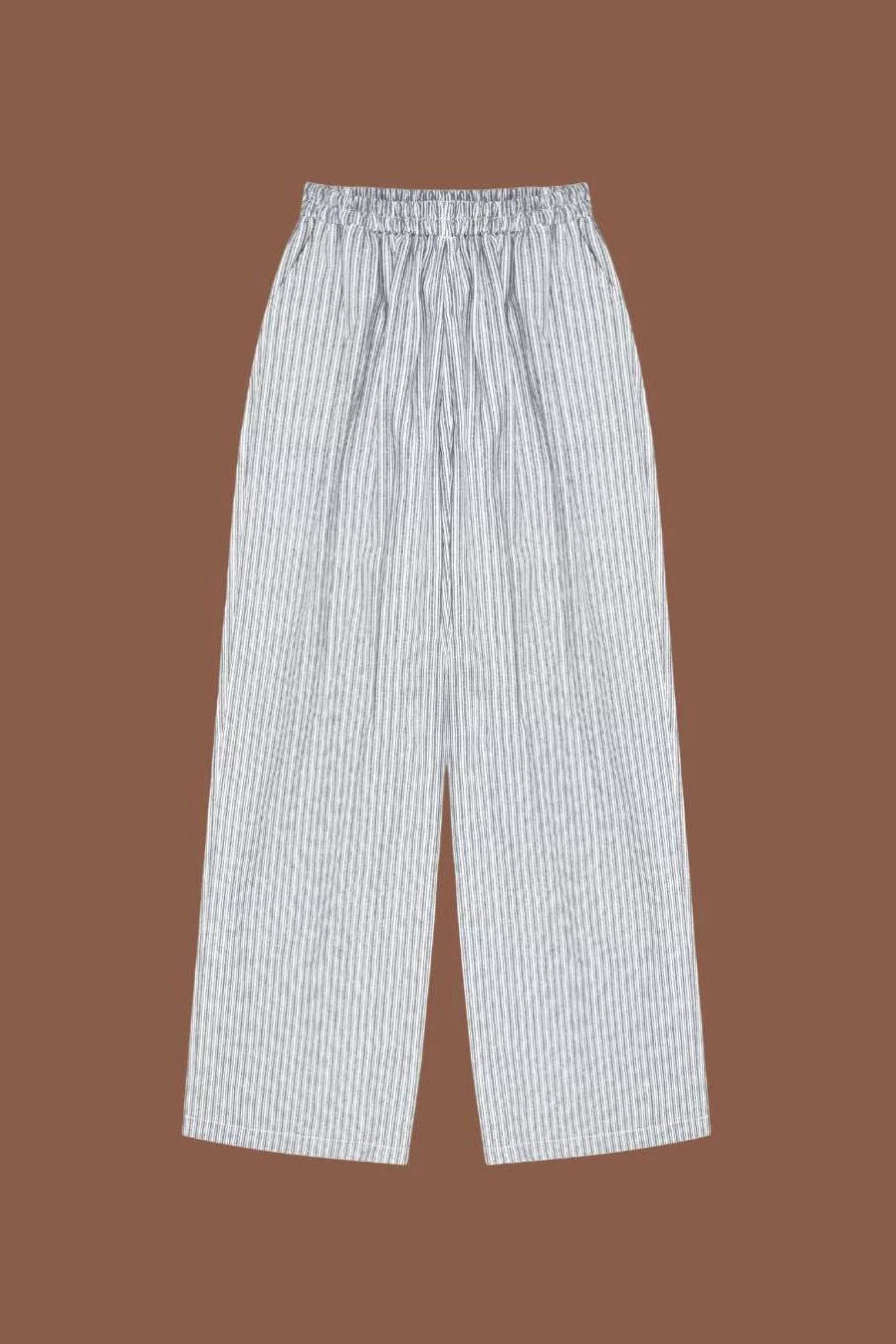 Linen Pants Blue Stripes - Krem
