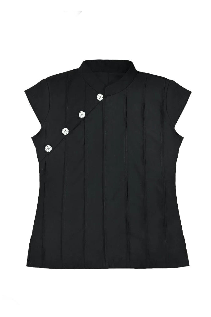 Opel Button Cheongsam Top Black - Prelude Choir
