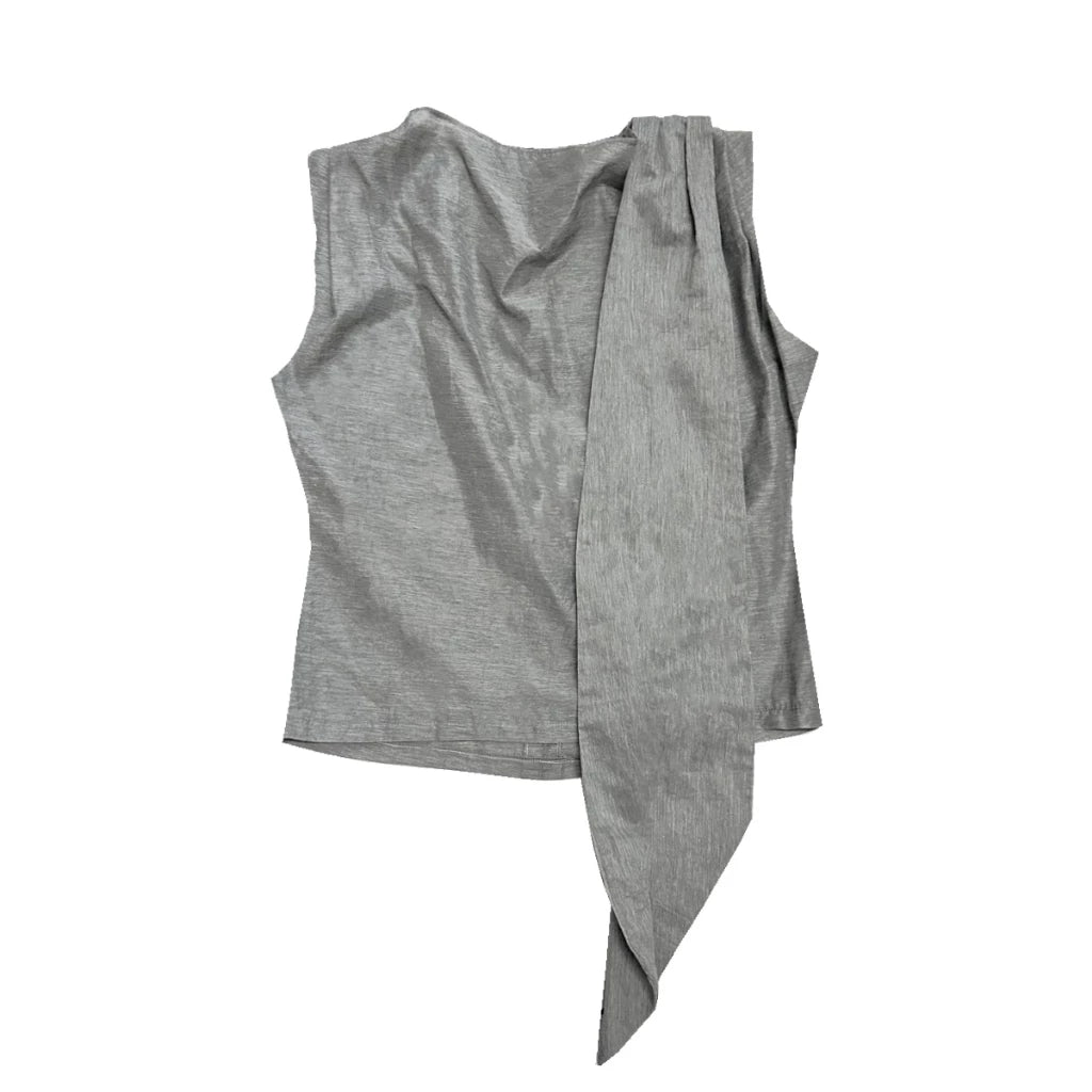 Castiel Sheer Drap Top Dark Grey - Hunting Fields