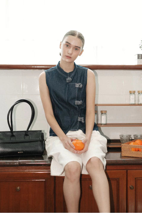 Jade Knot Top Dark Blue - The Auctus