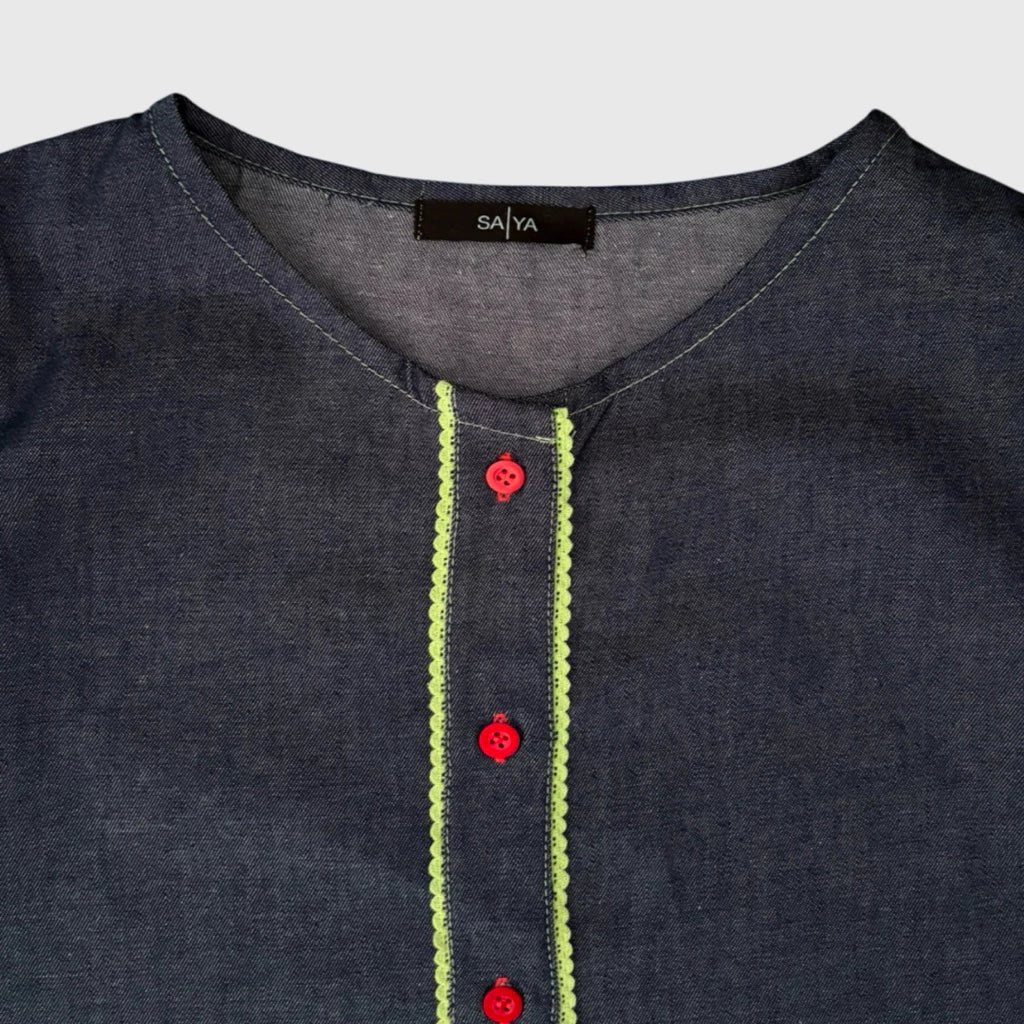 Daria Denim Blouse Dark Blue - Saya Saya