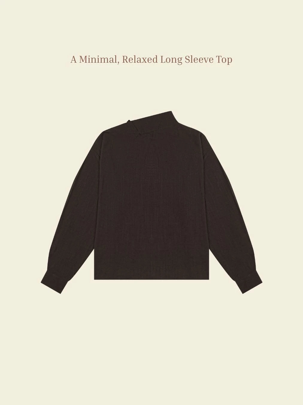 Raia Linen Set Dark Brown - Krem