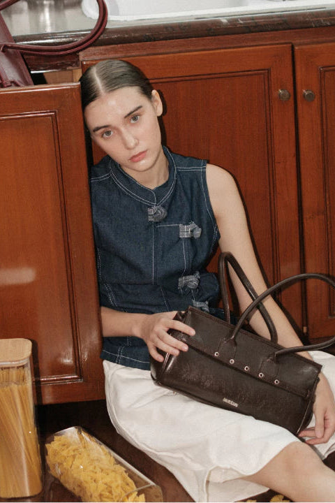 Jade Knot Top Dark Blue - The Auctus