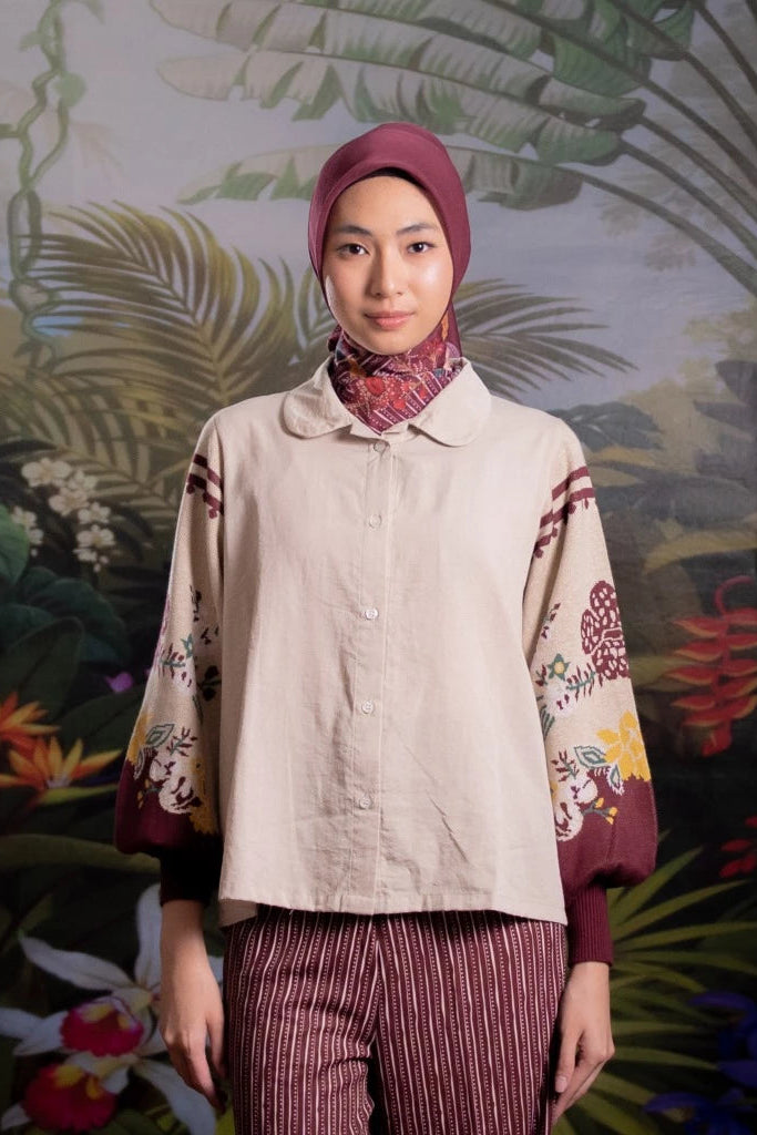 Nonaetal Celosia Whisper Knit Top Longsleeve Ecru - Nona