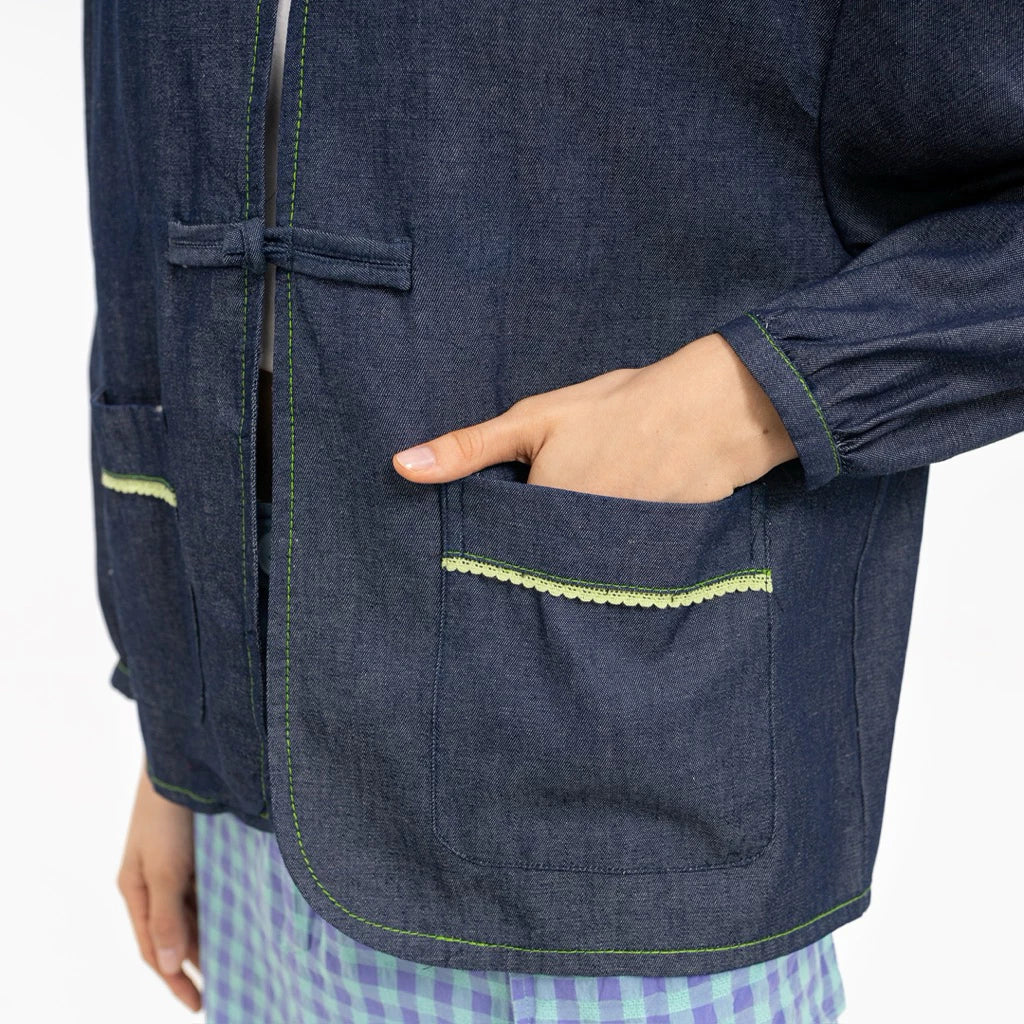 Daria Denim Outer Dark Blue - Saya Saya