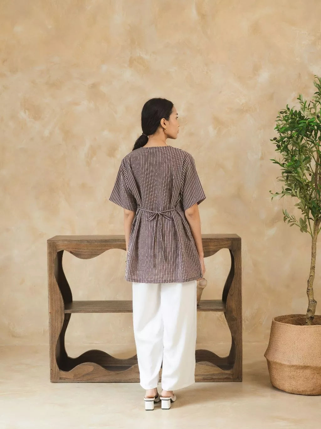 Bina Top Brown Stripes - Monday To Friday