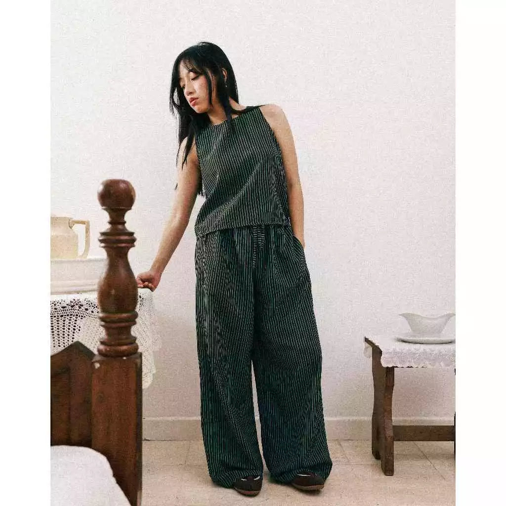 Stripes Pants Blue Brown - Ryuryu