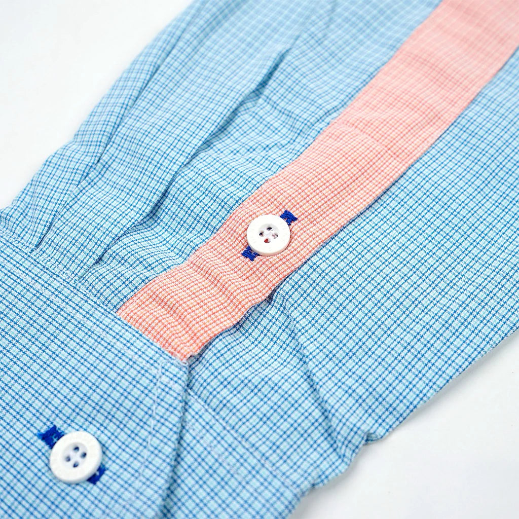 Pardens Check Shirt Sky Blue - Pardens
