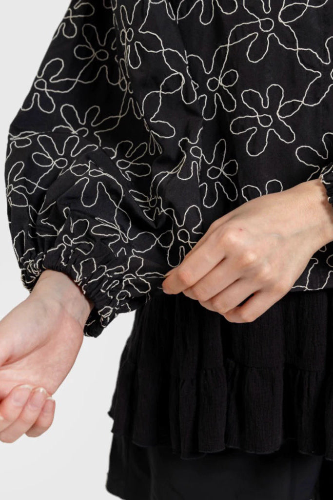 Daria Fleur Blouse Black - Saya Saya