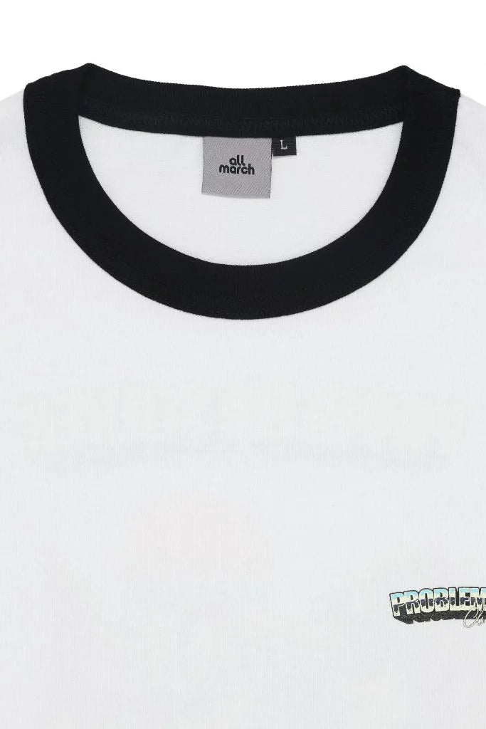 Problem Solver Ringer T-Shirt White - All March