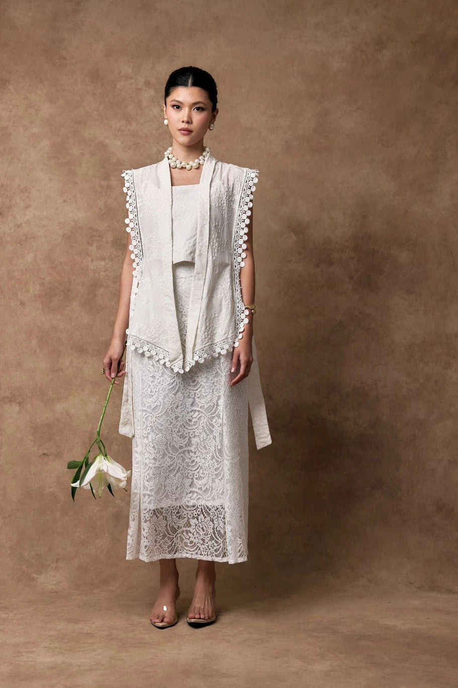 Dewi Vest Broken White - Mine