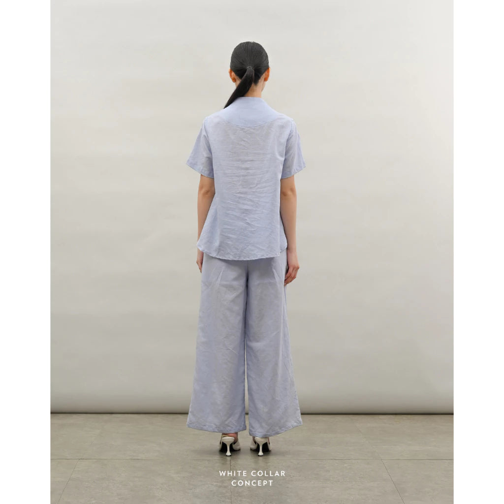 Lily Linen Top - White Collar Concept