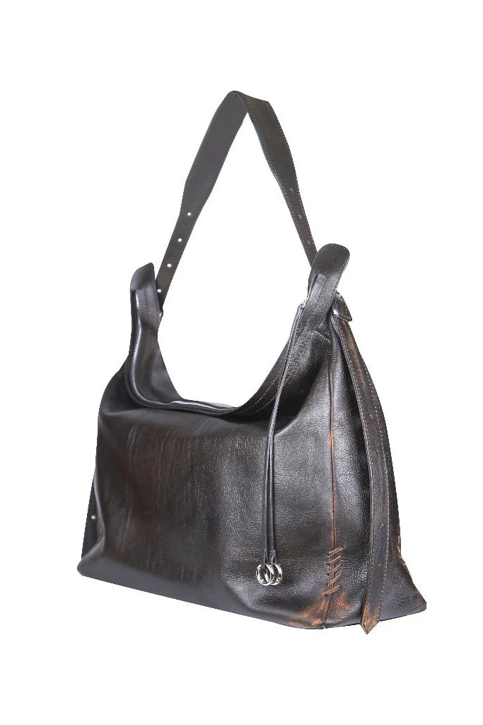 Nolan Large Distressed Brown - Peau