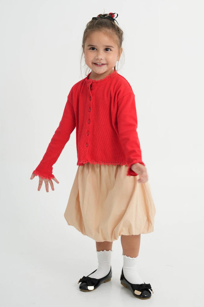 HGL Bambini - Lula Lace Cardigan Red - Little Saint