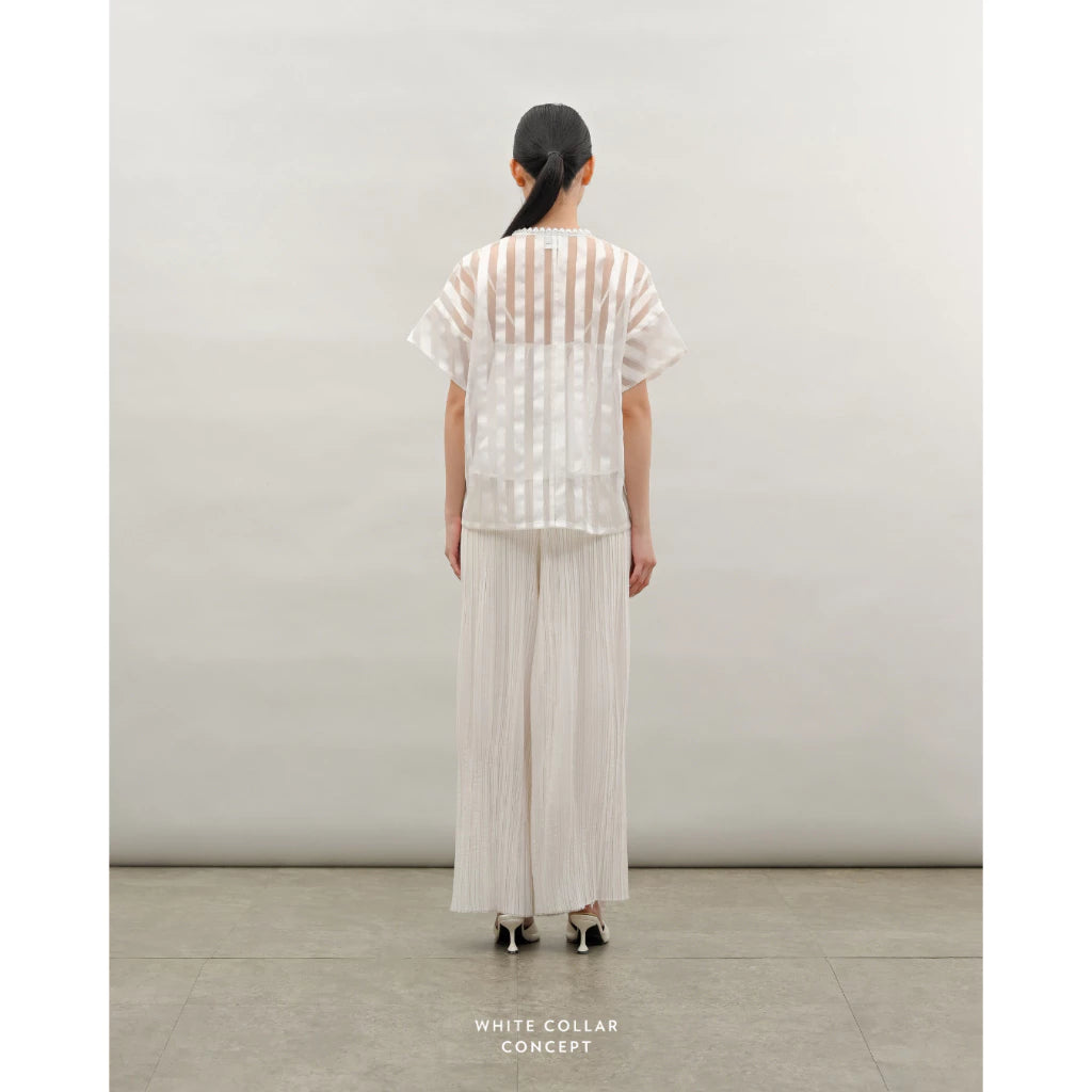 Sabrina Stripe Top - White Collar Concept