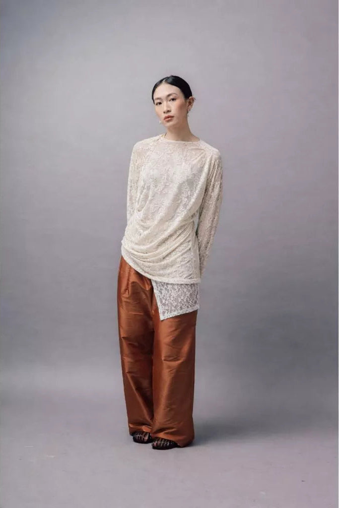 Sora Lace Blouse Porcelain - Wad Studio