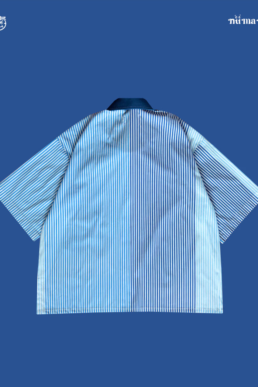 Willow Two Tone Shirt In Blue Stripes - Numana