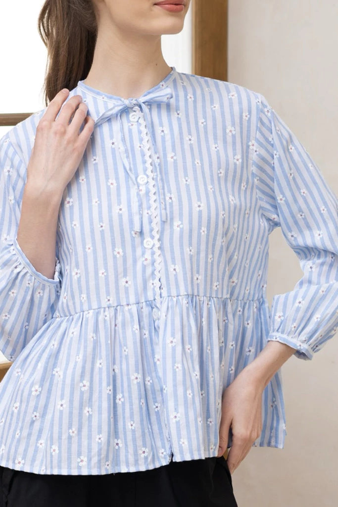 Kelly Fleur Blouse Light Blue - Saya Saya