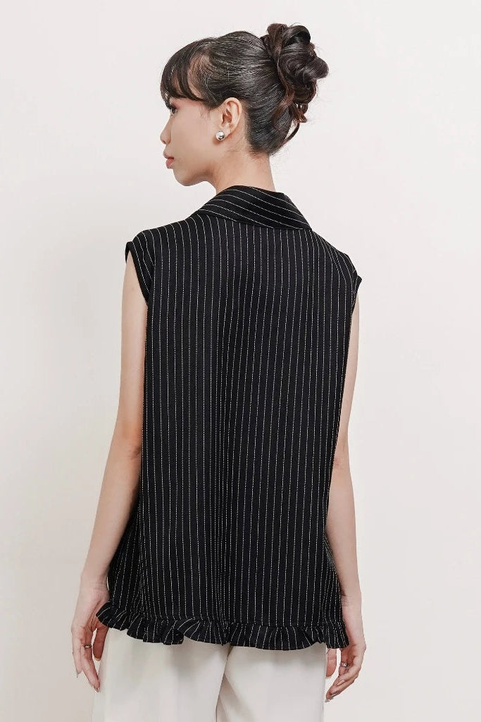 Caela Sleeveless Top Black Stripes - Isoos Studios