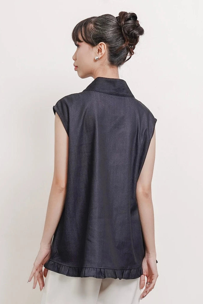 Caela Sleeveless Top Denim - Isoos Studios