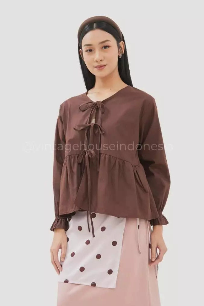 Lily Shirt Coffe - Vintage House