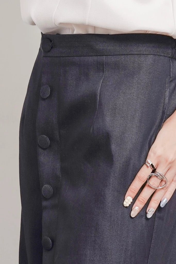 Maelle Button Pants Denim - Isoos Studios