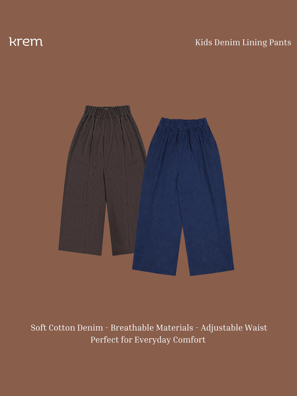 HGL Bambini - Denim Lining Pants Kids Navy - Krem