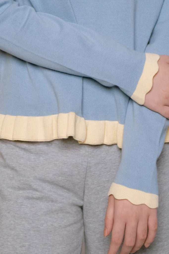 Nicole Blue Knit Top Long Sleeve - Curato Market