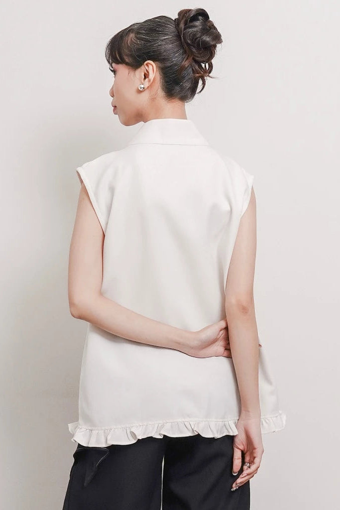 Caela Sleeveless Top White - Isoos Studios
