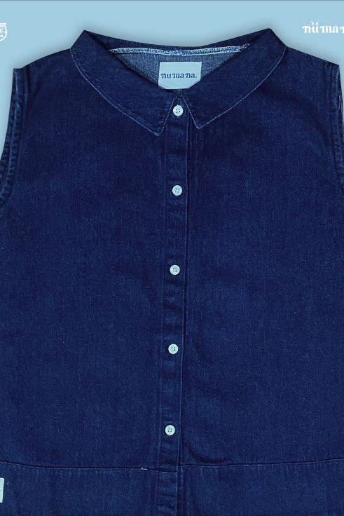 Aria Sleeveless Top In Blue Jeans - Numana
