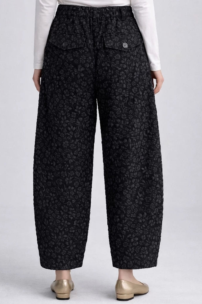 Fleur Barrel Pants Black - Aumone