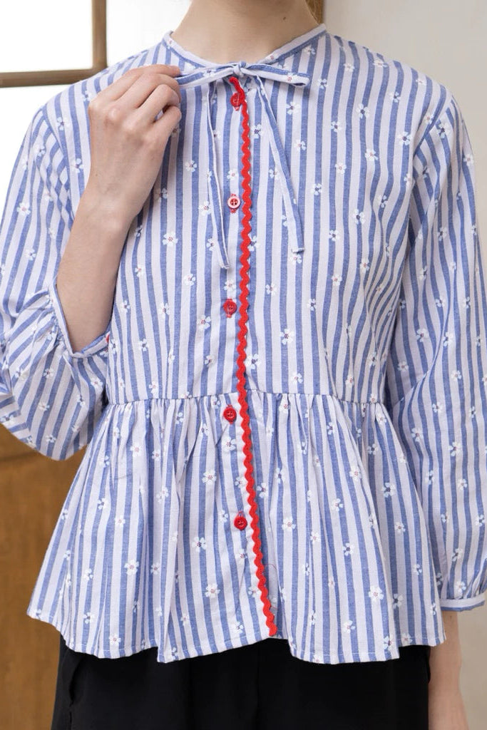 Kelly Fleur Blouse Dark Blue - Saya Saya