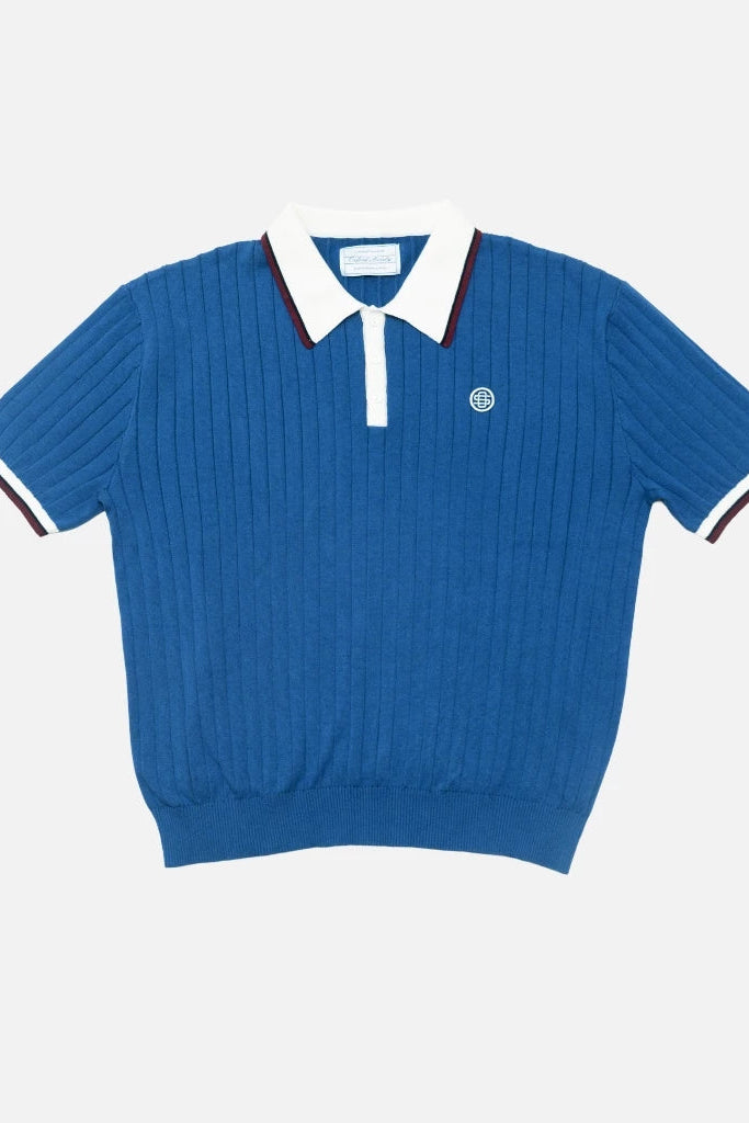 Oxford Society Weston Knit Polo Denim Blue - Oxford Society