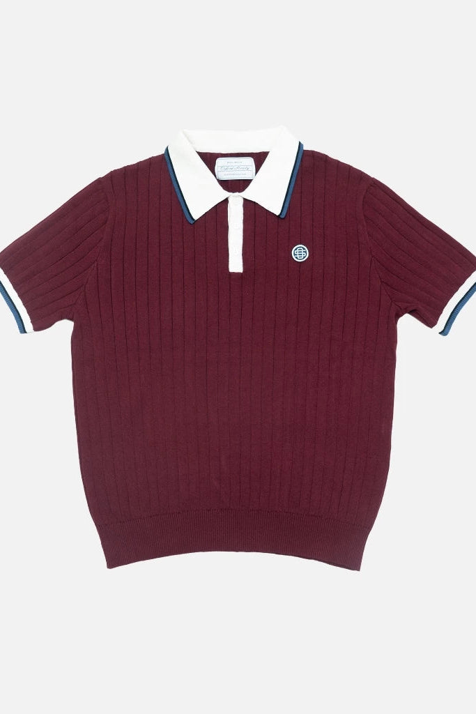 Oxford Society Weston Knit Polo Maroon - Oxford Society