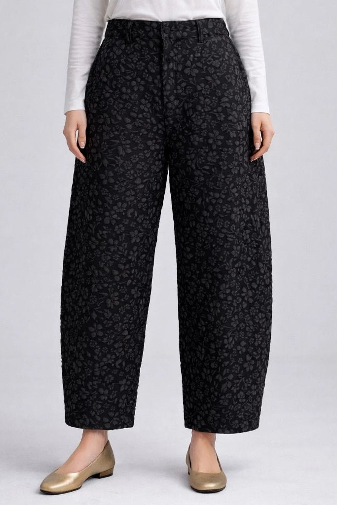 Fleur Barrel Pants Black - Aumone