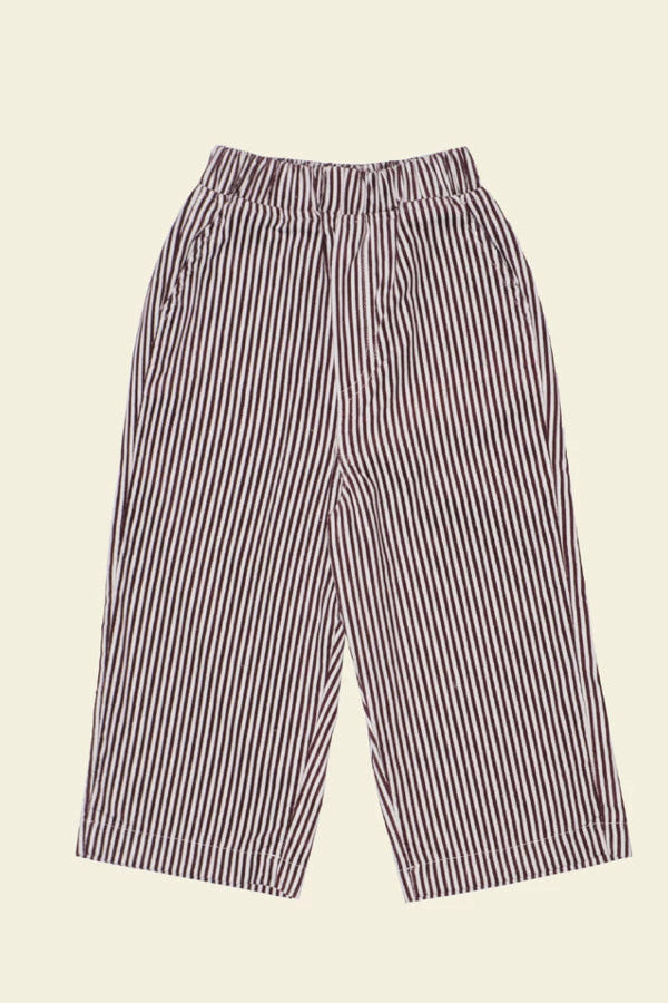 HGL Bambini - Sommerville Pants Cordu Stripes Maroon - White - Krem