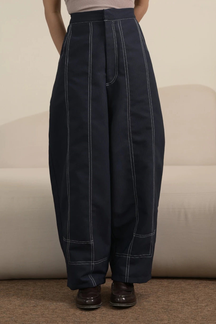 Helia Pants Dark Navy - Fynd