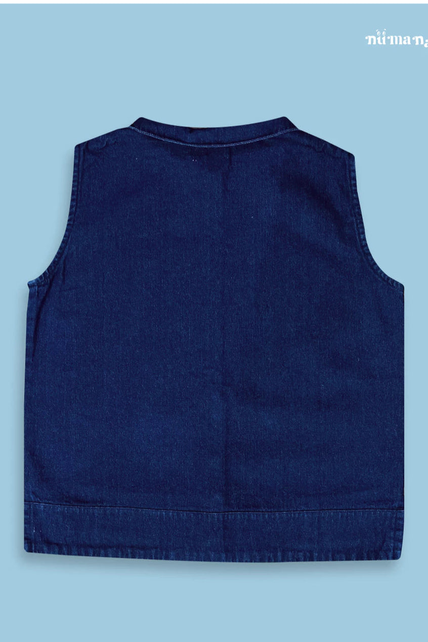 Aria Sleeveless Top In Blue Jeans - Numana