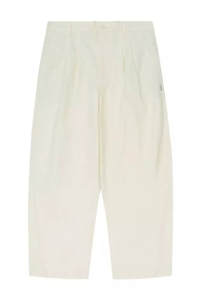 Two Tucked Barrel Pants Cream - Nature Of Mind