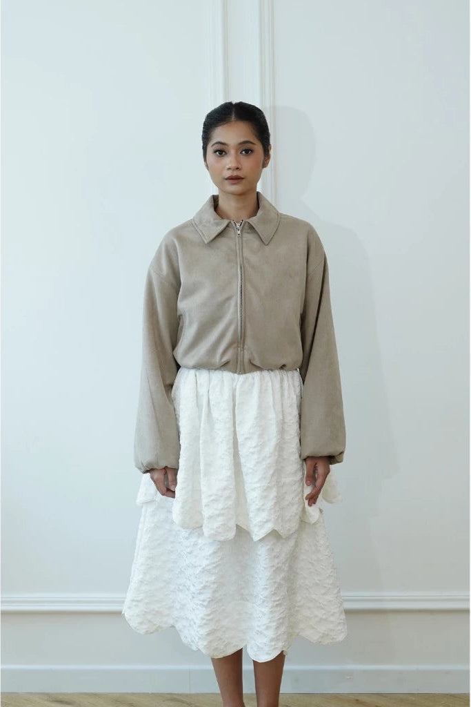 Aure Suede Jacket Khaki - Jinzu