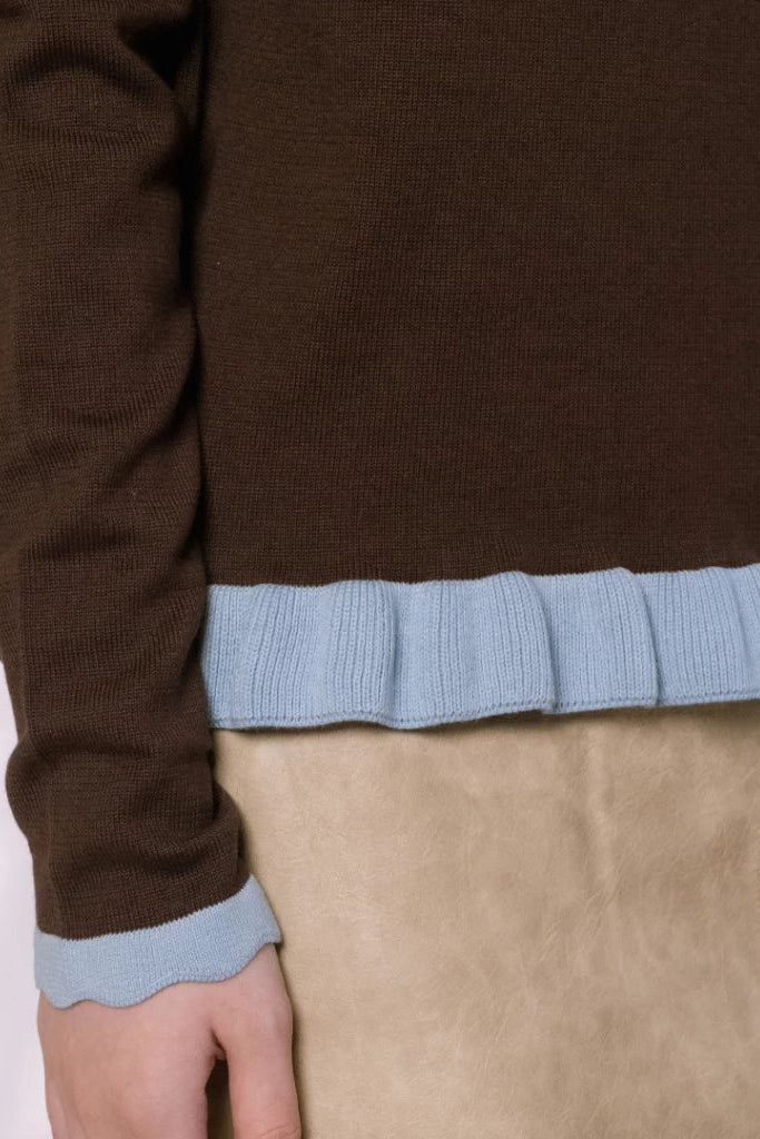 Nicole Brown Knit Top Long Sleeve - Curato Market