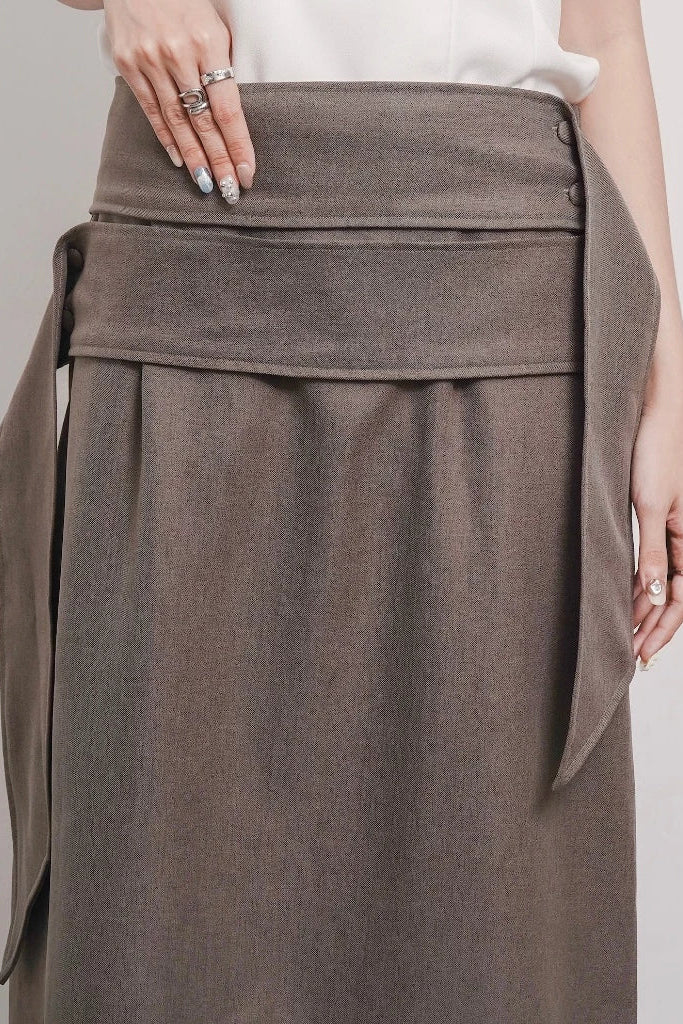 Renee Drpaed Wrap Skirt Latte - Isoos Studios