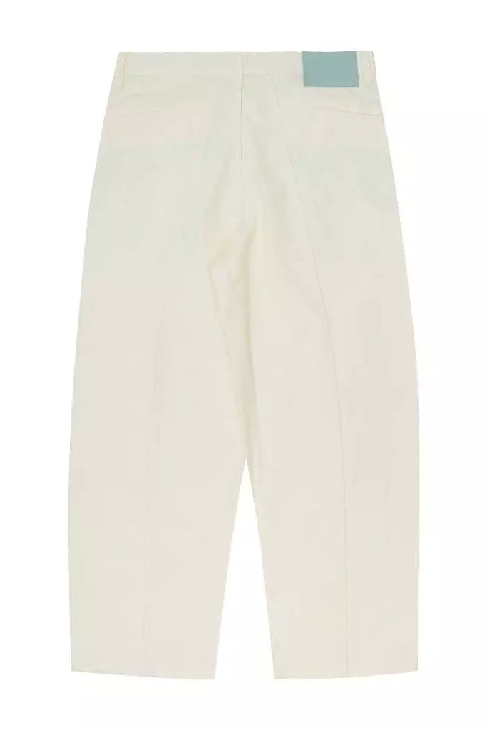 Two Tucked Barrel Pants Cream - Nature Of Mind