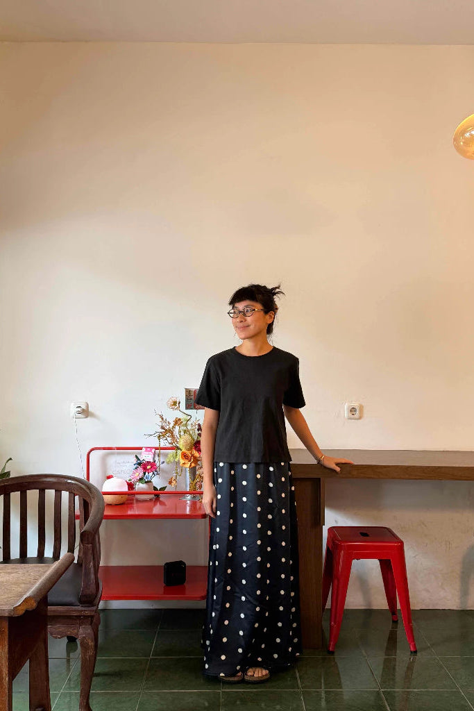 Polka Skirt Navy -Monday To Friday