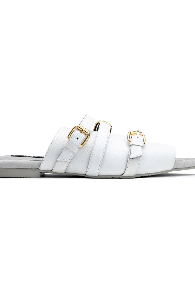 Open Toe Mules White Grey (Outsole) - Mader