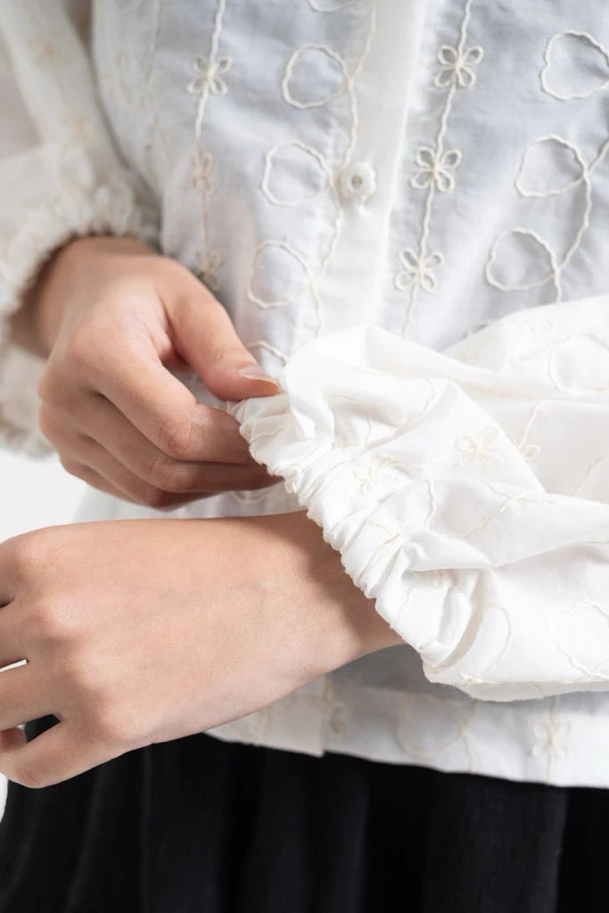 Daria Fleur Blouse Ivory - Saya Saya