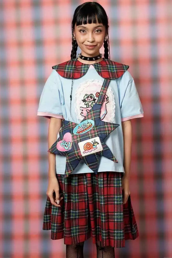 Plaid Playdate Sling Bag Star - Liunic On Things
