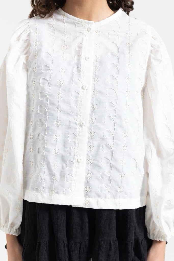 Daria Fleur Blouse Ivory - Saya Saya